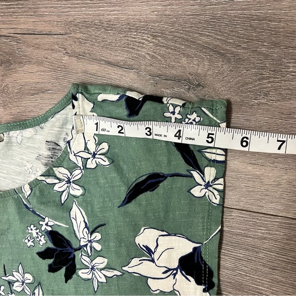 Vintage Women XL Studio B Green and Black Sleeveless Floral Flower Flow Dress - Picture 7 of 8